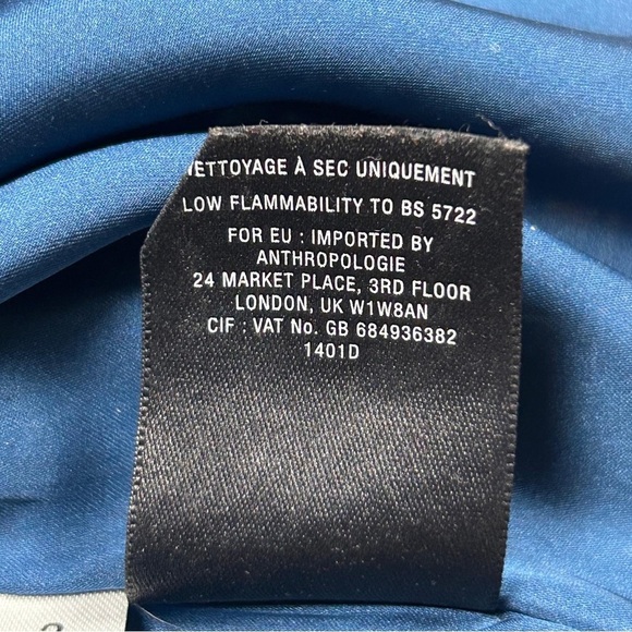 Anthropologie Paper Crown Women’s Blue and Brown Midi Dress Size 2 - Picture 12 of 16